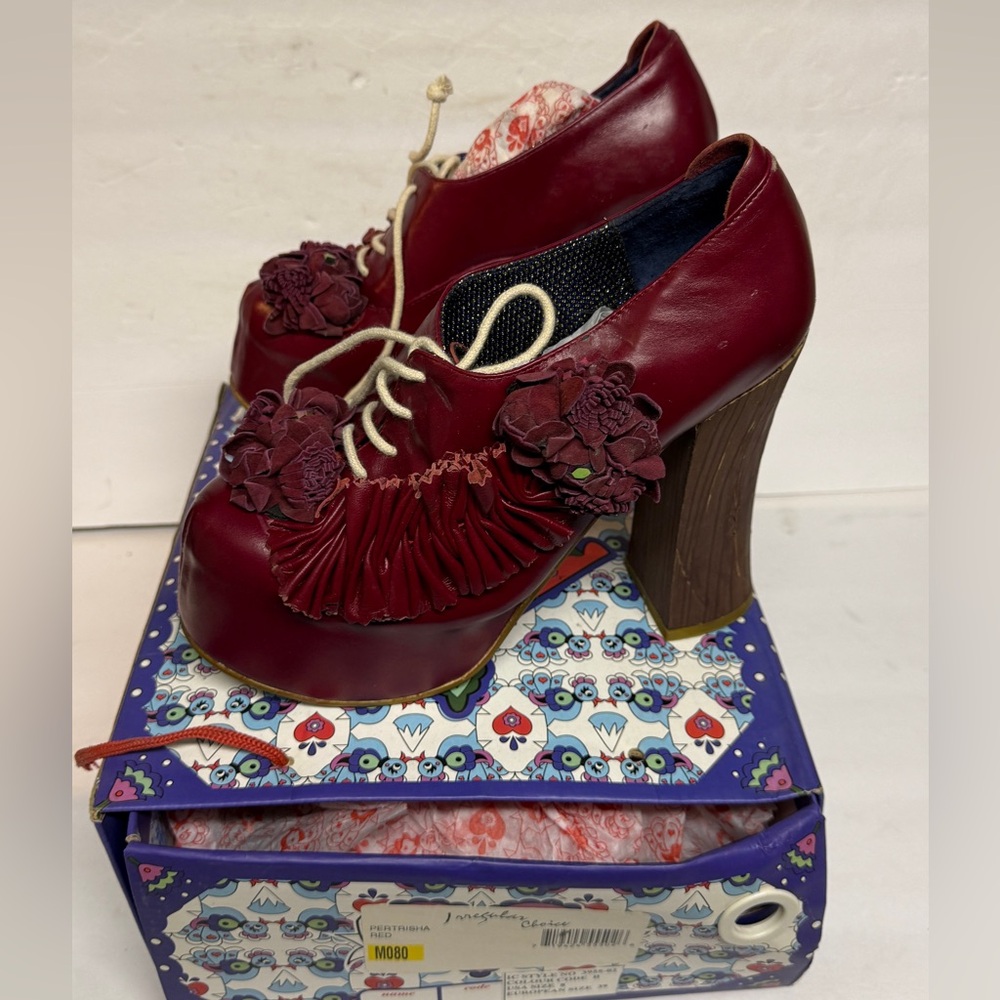 Irregular Choice Petrisha Burgundy Heels